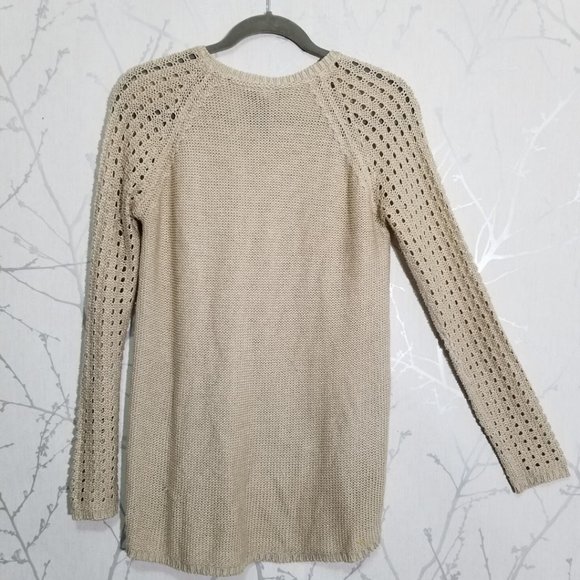 Le Temps Des Cerises Eyelet Knit V-Neck Sweater - Picture 4 of 6